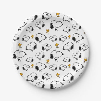 Snoopy & Woodstock Pattern Paper Plates