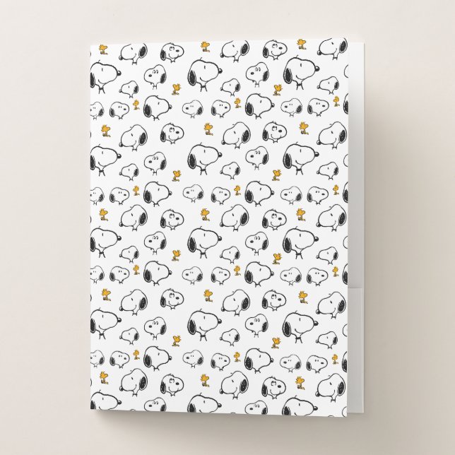 Snoopy & Woodstock Pattern Pocket Folder (Front)