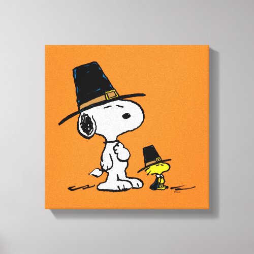 Snoopy  Woodstock Pilgrim Canvas Print