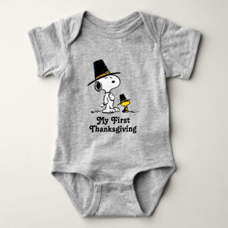 Snoopy & Woodstock Pilgrim | My 1st Thanksgiving Baby Bodysuit