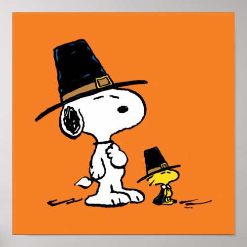 Snoopy  Woodstock Pilgrim Poster