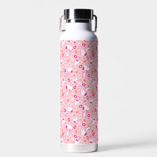 Snoopy & Woodstock Pink Hearts Pattern Water Bottle
