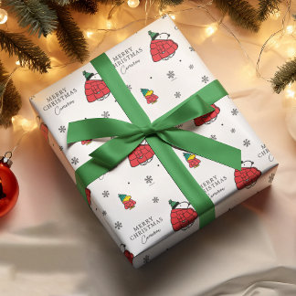 Snoopy & Woodstock Puffy Red Winter Jacket Wrapping Paper Sheets
