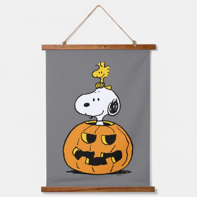 Snoopy & Woodstock Pumpkin Hanging Tapestry (Front)