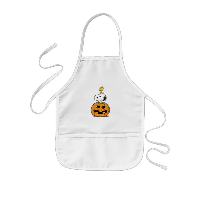 Snoopy & Woodstock Pumpkin Kids' Apron (Front)