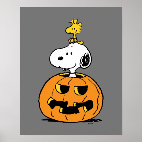 Snoopy  Woodstock Pumpkin Poster