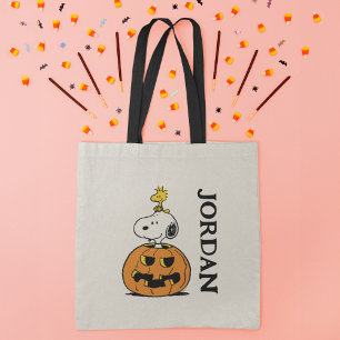 Snoopy & Woodstock Pumpkin Tote Bag