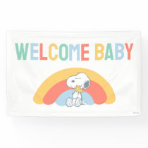 Snoopy & Woodstock Rainbow Baby Shower  Banner