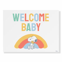 Snoopy & Woodstock Rainbow Baby Shower Foam Board