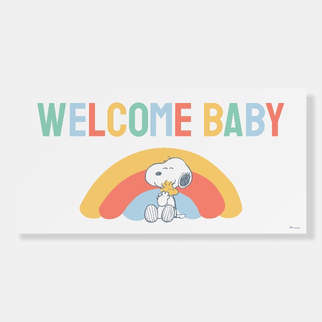 Snoopy & Woodstock Rainbow Baby Shower Foam Board (Front)