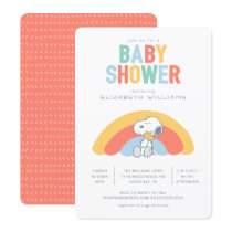 Snoopy & Woodstock Rainbow Baby Shower Invitation