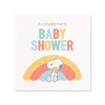 Snoopy & Woodstock Rainbow Baby Shower Napkins