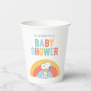 Snoopy & Woodstock Rainbow Baby Shower Paper Cups
