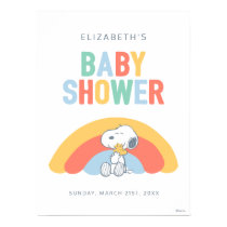 Snoopy & Woodstock Rainbow Baby Shower Poster