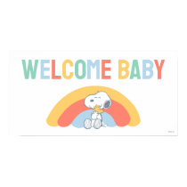 Snoopy & Woodstock Rainbow Baby Shower Poster