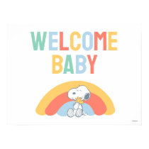 Snoopy & Woodstock Rainbow Baby Shower Poster