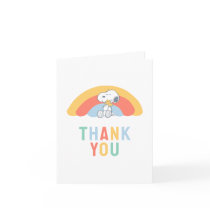 Snoopy & Woodstock Rainbow Baby Shower Thank You C Card