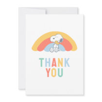 Snoopy & Woodstock Rainbow Baby Shower Thank You C Card