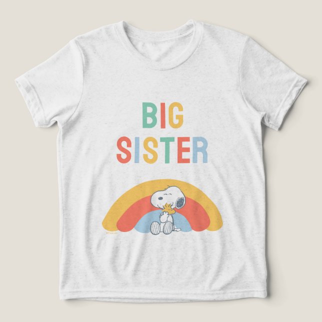 Snoopy & Woodstock Rainbow Baby Shower Tri-Blend S Shirt (Design Front)