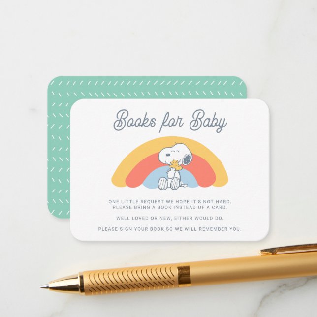 Snoopy & Woodstock Rainbow Books for Baby Enclosur Enclosure Card (Front/Back In Situ)
