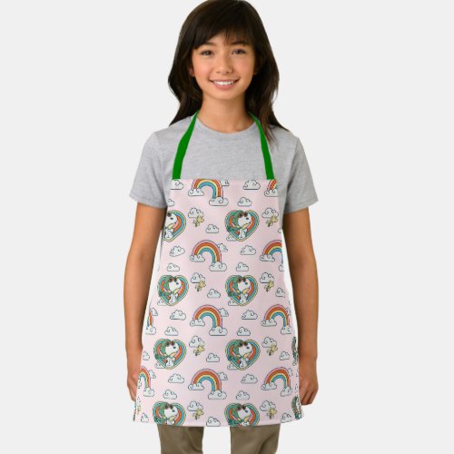 Snoopy  Woodstock Rainbow Heart Pattern Apron