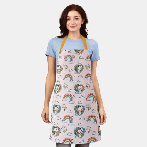 Snoopy  Woodstock Rainbow Heart Pattern Apron