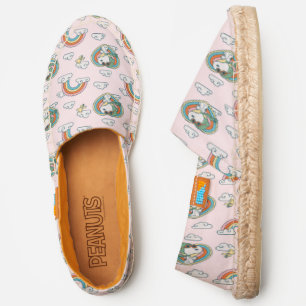 Snoopy & Woodstock Rainbow Heart Pattern Espadrilles