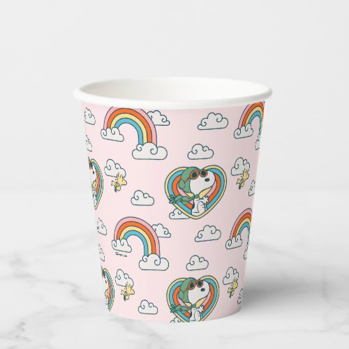 Snoopy  Woodstock Rainbow Heart Pattern Paper Cups