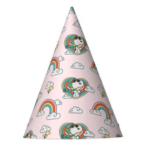 Snoopy  Woodstock Rainbow Heart Pattern Party Hat