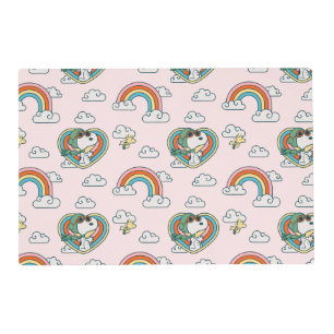 Snoopy & Woodstock Rainbow Heart Pattern Placemat
