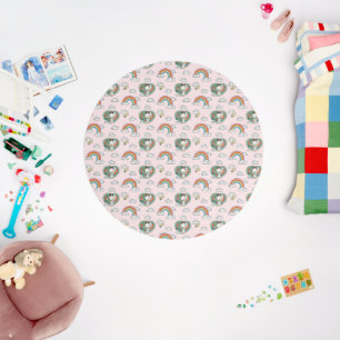 Snoopy & Woodstock Rainbow Heart Pattern Rug