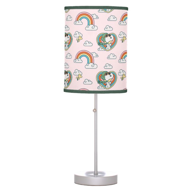 Snoopy & Woodstock Rainbow Heart Pattern Table Lamp (Front)