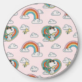 Snoopy & Woodstock Rainbow Heart Pattern Wireless Charger (Front)