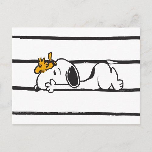 Snoopy  Woodstock  Smile Giggle Laugh Postcard