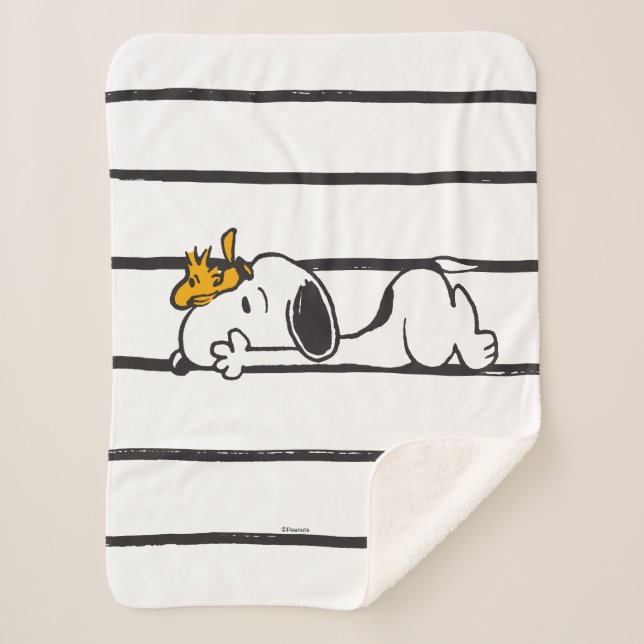 Snoopy & Woodstock | Smile Giggle Laugh Sherpa Blanket (Front)