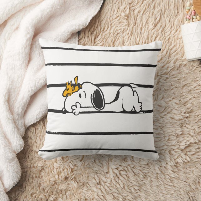 Snoopy & Woodstock | Smile Giggle Laugh Throw Pillow (Blanket)