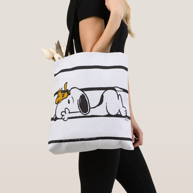 Snoopy & Woodstock | Smile Giggle Laugh Tote Bag (Close Up)