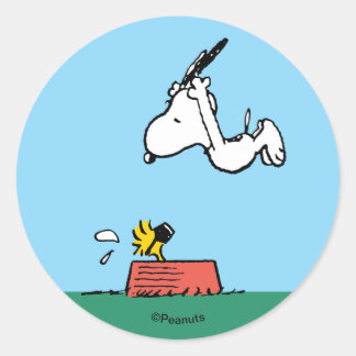 Snoopy & Woodstock | Summer Pool Dive Classic Round Sticker