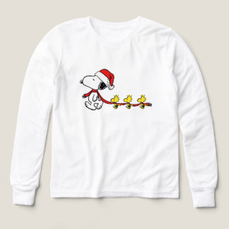 snoopy & woodstock walk on christmas Tri-Blend shirts