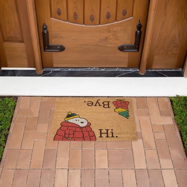 Snoopy & Woodstock Winter Hi | Bye Fiber Doormat (Insitu (Outdoor))