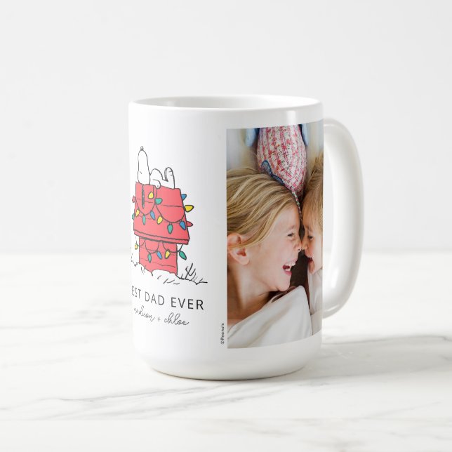 Snoopy's Christmas Doghouse | Best Dad - Photo Coffee Mug (Front Right)