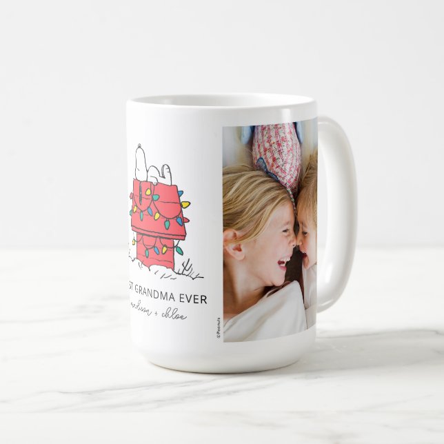 Snoopy's Christmas Doghouse | Best Grandma Ever Coffee Mug (Front Right)