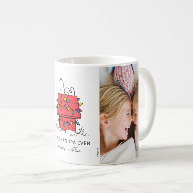 Snoopy's Christmas Doghouse | Best Grandpa Ever Coffee Mug (Front Right)