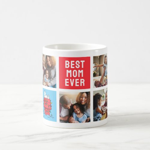 Snoopys Christmas Doghouse  Mom _ Photo Collage Coffee Mug