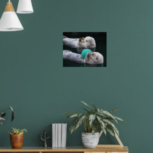 Snoozing Sea Otters Photographic Poster