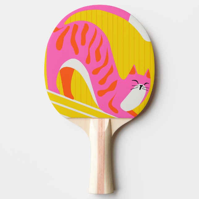 Snoozing Whiskers Ping Pong Paddle (Front)