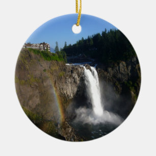 Snoqualmie Falls Washington Ceramic Ornament