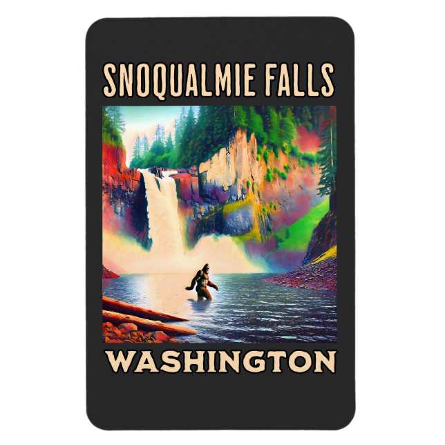 Snoqualmie Falls Washington Shirt, Sasquatch  Magnet (Vertical)
