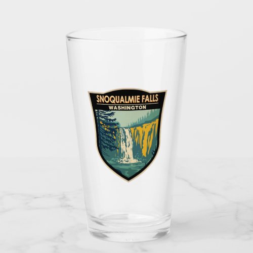 Snoqualmie Falls Washington Waterfall Vintage Glass