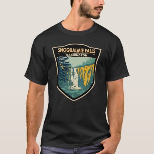 Snoqualmie Falls Washington Waterfall Vintage  T_Shirt